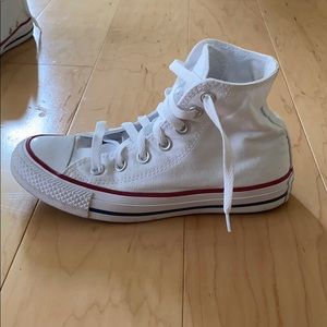 Women’s white high top converse